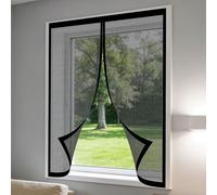 Moustiquaire Magnetique Fenetre 90 x 180 cm Aimants Puissants Fermeture Moustiquaire Porte Sans Percer pour Couloirs Installation Facile Adaptée à Toutes Fenêtres, Noir