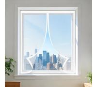 Moustiquaire Magnetique Fenetre 90 x 180 cm Perçage Maille Ultra Fine Moustiquaire Fenêtre Anti Insectes Installation Facile Adaptée à Toutes Fenêtres, Blanc