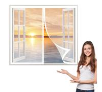 Moustiquaire Magnetique Fenetre 90 x 60 cm, Moustiquaire Porte Sans Percer pour Couloirs, Puissants Aimants pour Salon Cuisine Baie Vitree, Blanc