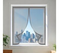 Moustiquaire Magnetique Fenetre 95 x 170 cm Perçage Maille Ultra Fine Moustiquaire Fenêtre Anti Insectes Installation Facile Adaptée à Toutes Fenêtres, Gris
