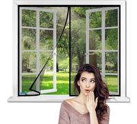 Moustiquaire magnétique pour fenêtre - 90 x 140 cm - Noir