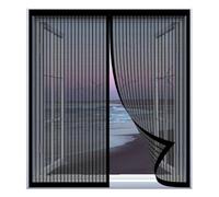 Moustiquaire Magnétique pour Fenêtre 93 x 70 cm Installation Facile Sans Percer Moustiquaire Extensible en Maille de Fibre de Verre pour Fenêtre Empêche Les Insectes, Noir