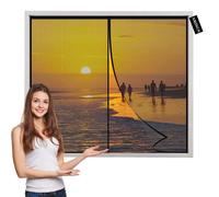 Moustiquaire magnétique pour fenêtre, protection contre les insectes, noire, 110x130 cm, avec système de fixation adhésive