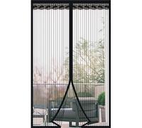 Moustiquaire magnétique pour porte 110x210cm Rideau anti-mouches magnétique Porte de balcon Sans percer Rideau anti-moustiques Portes anti-moustiques pour salon Porte de terrasse Noir