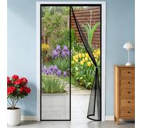 Moustiquaire Magnétique pour Porte 114 x 162 cm Fermeture Automatique Anti-Insectes Rideau Anti Mouche Sans Perçage, Installation Facile pour Porte Exterieur, Balcon, Noir