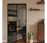 Moustiquaire Magnétique pour Porte 65 x 276 cm Maille Ultra Fine, Fermeture Automatique Rideau Anti Mouche Sans Perçage, Facile à Installer pour Cuisine Salon Chambre, Noir