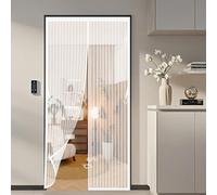 Moustiquaire Magnétique pour Porte 66 x 219 cm Antimoustique, Anti-Insectes, Puissants Aimants Rideau Anti Moustique Sans Perçage, Facile à Installer pour Cuisine Salon Chambre, Blanc