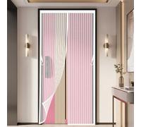 Moustiquaire Magnétique pour Porte 66 x 219 cm Maille Ultra Fine, Fermeture Automatique Rideau en Maille Sans Perçage, Facile à Installer pour Couloirs, Portes, Patio, Blanc