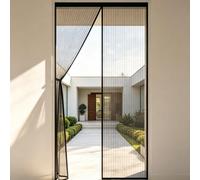 Moustiquaire Magnétique pour Porte 72 x 162 cm Fermeture Automatique Anti-Insectes Rideau Anti Mouche avec Ruban Adhésif pour Porte Exterieur, Balcon, Noir