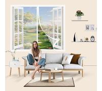 Moustiquaire Magnétique pour Porte 99 x 162 cm Différentes Tailles, Installation Facile Sans Perçage Moustiquaire Porte Fenetre pour Fenêtre/Balcon, Blanc
