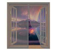 Moustiquaire Magnétique pour Porte Fenêtre 90 x 135 cm Installation Facile Sans Percer avec Aimants Moustiquaire sur Rideau pour Fenêtre Empêche Les Insectes, Gris
