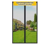 Moustiquaire magnétique pour porte-fenêtre de balcon, 96x210 cm, noire, en fibre de verre. Protection contre les insectes sans perçage