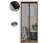 Moustiquaire magnétique pour porte-fenêtre, noire, 90 x 215 cm, automatique