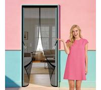 Moustiquaire Magnétique pour Portes 104 x 286 cm Différentes Tailles Moustiquaire Porte Aimanté Sans Perçage, Fermeture Automatique pour Balcon Salon Chambre Portes, Noir