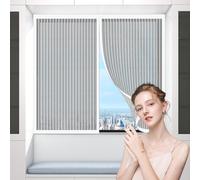Moustiquaire Magnétique pour Portes 60 x 135 cm, Sans Perçage Garde L'Air Frais à L’Intérieur, Rideaux Toile Insect Ecran, pour Tout Type de Fenêtre, Blanc