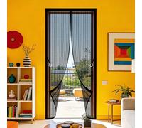 Moustiquaire Magnétique pour Portes 84 x 226 cm avec Fermeture Automatique Rideau Aimanté pour Porte et Fenêtre Aucun Perçage N'Est Nécessaire pour de Balcon Chambre, Noir