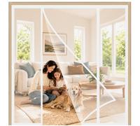 Moustiquaire Magnétique pour Portes de Terrasse Blanc 150x200cm Rideaux Anti Mouche avec Bandes Magnétiques Protection Contre les Insectes Facile à Installer Profitez de l'été en Famille