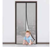 Moustiquaire magnétique pour portes-fenêtres, 110 x 220 cm, autocollante, sans perçage – rideau pour portes-fenêtres, portes de salon, portes coulissantes et portes-fenêtres