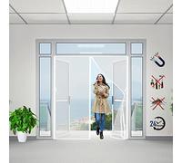 Moustiquaire Magnétique Rideau, 240x200cm Moustiquaire Porte Magnétique, Montage par Sans Perçage Aimant Moustiquaire, arrêt Automatique, pour Cuisine/Salon/Chambre (Blanche)