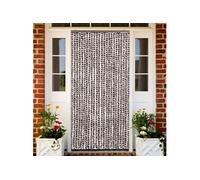 vidaXL Rideau moustiquaire brun et blanc 100x220 cm chenille