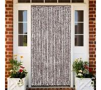 vidaXL Rideau moustiquaire brun et blanc 100x220 cm chenille