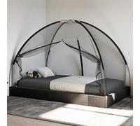 vidaXL Moustiquaire mongole avec Portes 220 Maille Noir 200x120x130 cm, moustiquaire pour lit, moustiquaire Portable, moustiquaire Pliable