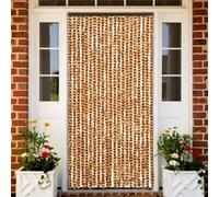 vidaXL Rideau moustiquaire ocre et blanc 90x220 cm chenille