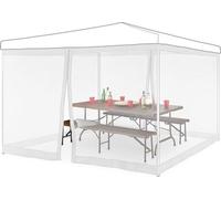 Moustiquaire Panneaux latéraux pour 3x3 m Partytent - Jeu de 2 panneaux latéraux de moustiquaire avec velcro - XL moustiquaire blanc