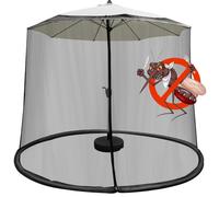 Moustiquaire parasol pour terrasses, 300x300x230cm. Protection contre les moustiques, filet anti-insectes avec fermeture éclair. Tuyau à remplir. Idéal pour les parasols ronds, rectangulaires, de plag