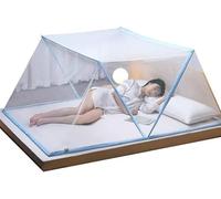 Moustiquaire Pliable Lit 2 Places - Tente Anti-Moustique Pop-Up, Moustiquaire de Lit Portable, Facile à Installer, Maille Ultra Fine, Idéale pour Chambre, Camping, Voyage (Blue,190 x 135 x 80 cm)