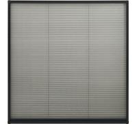 Moustiquaire plissée à fenêtre Aluminium Anthracite 120x120 cm