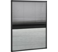 Moustiquaire plissée pour fenêtre Aluminium 80x100 cm et auvent