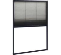 Moustiquaire plissée pour fenêtre Aluminium Anthracite 80x120cm