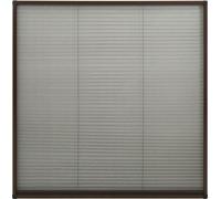 Moustiquaire plissée pour fenêtre Aluminium Marron 120x120 cm