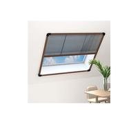 vidaXL Moustiquaire plissée pour fenêtre aluminium brun 120x120 cm