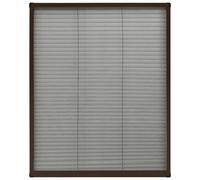Moustiquaire plissée pour fenêtre Aluminium Marron 80x100 cm