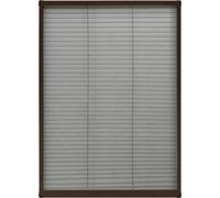 Moustiquaire plissée pour fenêtre Aluminium Marron 80x120 cm