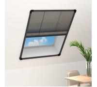 Moustiquaire plissée pour fenêtre - vidaXL - 80x100 cm - Anthracite - Maille noire - Cadre en aluminium