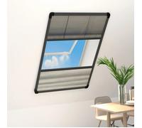 Moustiquaire plissée pour fenêtre - vidaXL - 80x160 cm - Cadre anthracite - Maille noire - Auvent blanc - Aluminium
