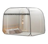 Moustiquaire pop-up pliable sans montage 200x220cm (pour 180x200) tissu gris lit king été
