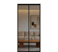 Moustiquaire Porte 145 x 175 cm Fermeture Aimantée Automatique Magnétique Moustiquaire Porte avec Ruban Adhésif, Bâtons Magnétiques pour Couloirs, Portes, Patio, Noir