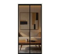 Moustiquaire Porte 145 x 175 cm Fermeture Aimantée Automatique Rideau Moustiquaire Porte Magnétique avec Ruban Adhésif, Bâtons Magnétiques pour Couloirs, Portes, Patio, Noir