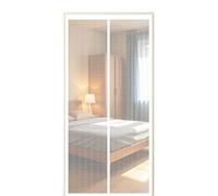 Moustiquaire Porte 170 x 210 cm Fermeture Aimantée Automatique Filet Très Dense Aimantée Rideau avec Ruban Adhésif, Bâtons Magnétiques pour Couloirs, Portes, Patio, Blanc