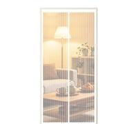Moustiquaire Porte 230 x 250 cm Fermeture Aimantée Automatique Moustiquaire Fenêtre Magnétique avec Ruban Adhésif, Bâtons Magnétiques pour Couloirs, Portes, Patio, Blanc