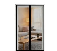 Moustiquaire Porte 40 x 240 cm Fermeture Aimantée Automatique Moustiquaire Baie Vitree Coulissante avec Ruban Adhésif, Bâtons Magnétiques pour Couloirs, Portes, Patio, Noir