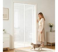 Moustiquaire Porte 74 x 160 cm Différentes Tailles, Uissants Aimants, Fermeture Automatique, Sans Perçage Moustiquaire Magnetique Porte Fenetre pour de Balcon, Chambre, Blanc