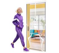 Moustiquaire Porte 75 x 188 cm Différentes Tailles Moustiquaire Magnétique pour Portes Maintient L'Air Frais à L'Intérieur pour Balcon Salon Chambre Portes, Blanc