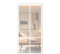 Moustiquaire Porte 90 x 180 cm Fermeture Aimantée Automatique Rideau Moustiquaire Porte Magnétique avec Ruban Adhésif, Bâtons Magnétiques pour Couloirs, Portes, Patio, Blanc