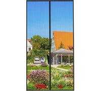 Moustiquaire Porte Aimantée Moustiquaire Balcon 100x220cm Noir - Rideau anti-mouches de haute qualité, sans perçage