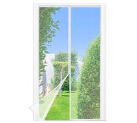 Moustiquaire Porte Fenêtre, 100 x 200 CM - Maillage Fine BLANC Magnétique Rideau Anti Mouche, Se Ferme Tout Seul, La Bande Ve1cro au Sommet du Volet Rideau Anti Mouche a Été Élargie à 3.8 CM
